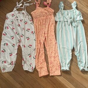 Jessica Simpson Cherry, Peach, and Aqua Jumpsuit Trio